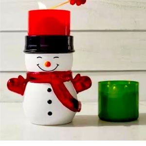 COPY - Snowman 3 wick candle holder